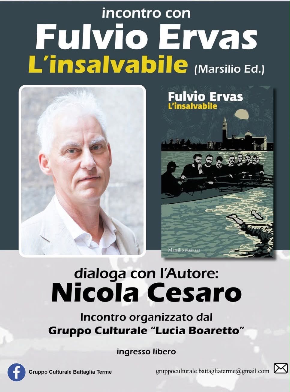 Incontro culturale: Fulvio Ervas –&nbsp;L’insalvabile
